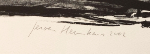 Jeroen Hermkens  met een grote litho