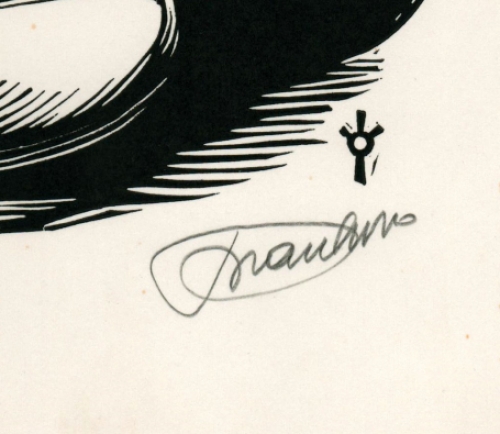 Frank Van Damme met een houtsnede