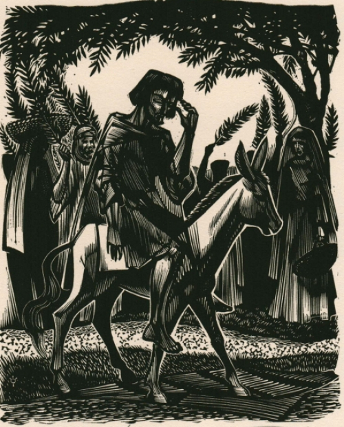 Frank Van Damme met een houtsnede