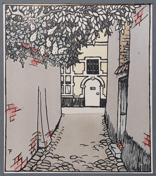 Felix Timmermans met een grafisch kunstwerkje