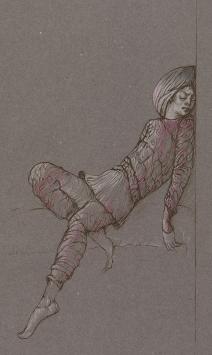 Leonor Fini met een droge naald ets uit 1981