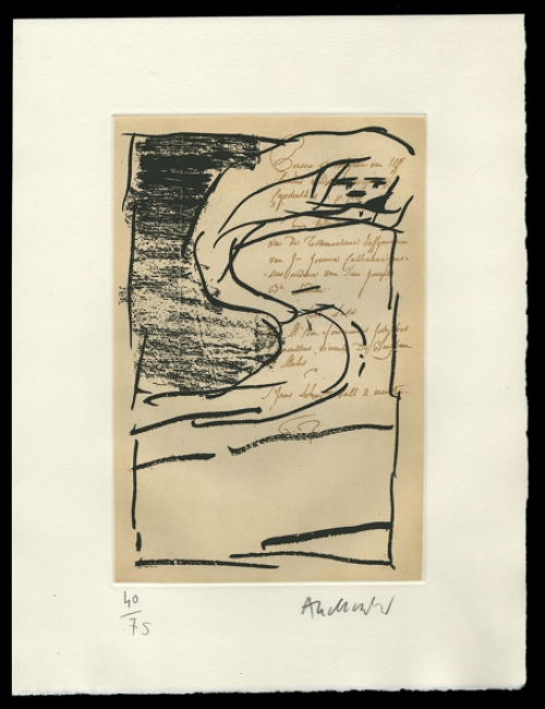 Kunstwerk op papier van Pierre Alechinsky