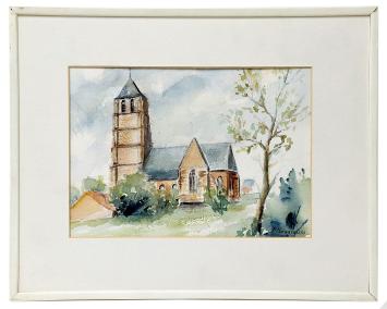 Aquarel van de Belgische kunstenares Flora Monsieurs