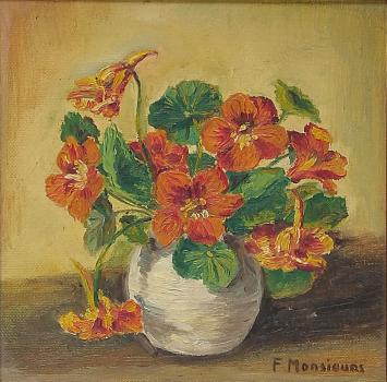 Flora Monsieurs met een klein kunstwerkje