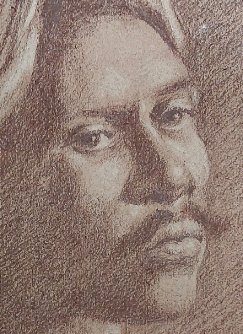 Flori Aerts met een pasteltekening