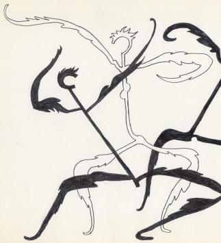 Pierre-Louis Flouquet  met een kunstwerkje