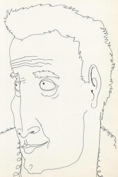 Pierre-Louis Flouquet  met een kunstwerkje