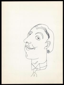 Klein kunstwerk op papier van de Belgische schilder Pierre-Louis Flouquet