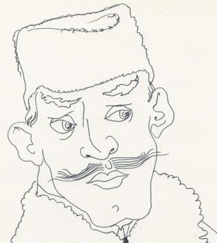 Pierre-Louis Flouquet  met een eenvoudig kunstwerkje