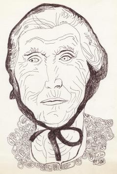 Pierre-Louis Flouquet  met een kunstwerkje