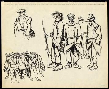 Soldaten getekend door Frans Masereel