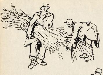 Tekening van Belgische tekenaar Frans Masereel uit zijn schetsboek