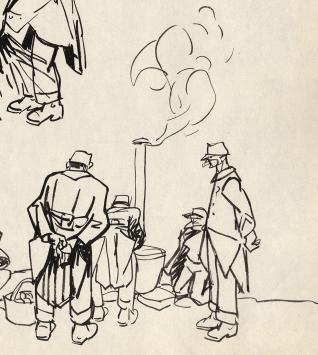 Soldaten aan het koken in de veldkeuken