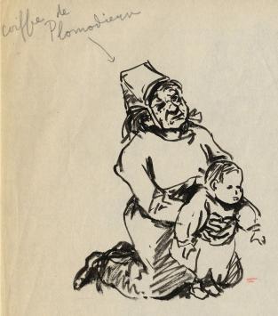Schets van Frans Masereel op papier vroege periode
