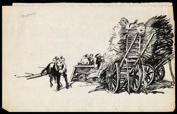 Groot schetsblad van F. Masereel