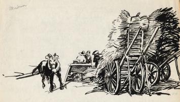 Schets van Frans Masereel op papier vroege periode