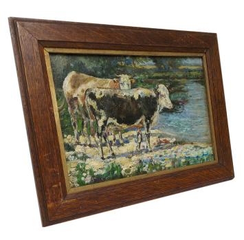 Twee koeien aan de Yser 1892