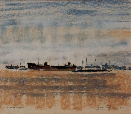 Franck Mortelmans met een pastel uit 1976