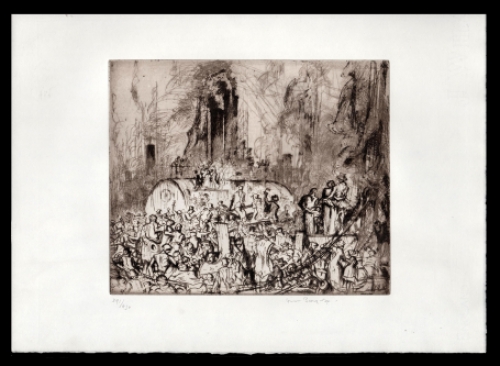 Ets van de Belgische kunstenaar Frank Brangwyn