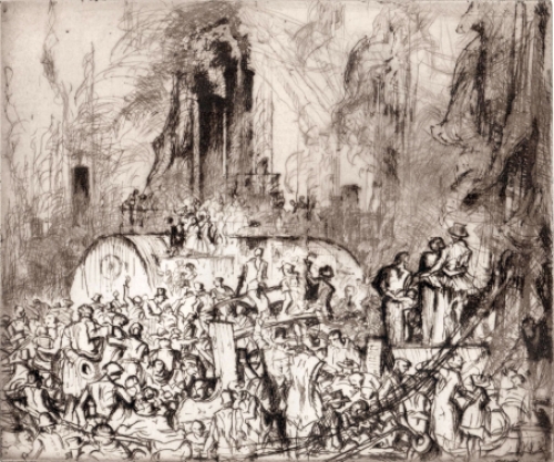 Ets van de Belgische kunstenaar Frank Brangwyn
