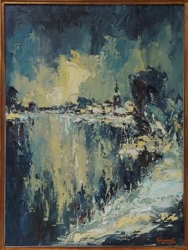 Groot olieverfschilderij op canvas van de Belgische kunstschilder Frans Geerinckx kopen