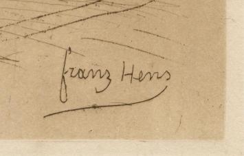 Ets van schip aan de kade van F. Hens