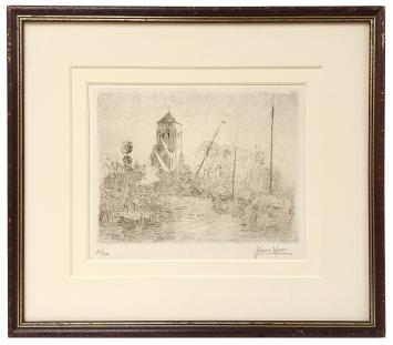 Gesigneerde ets van Frans Hens kopen uit 1896