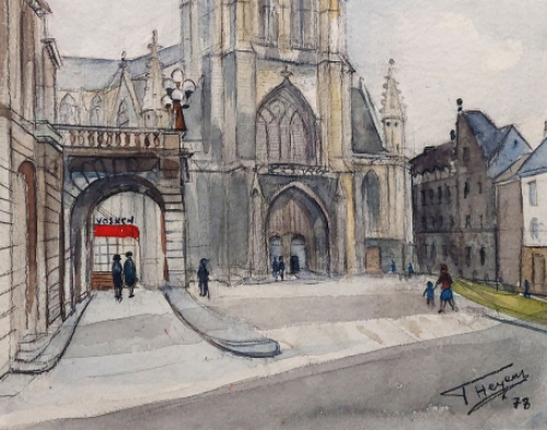 Aquarel uit 1978 van Frans Heyens kopen