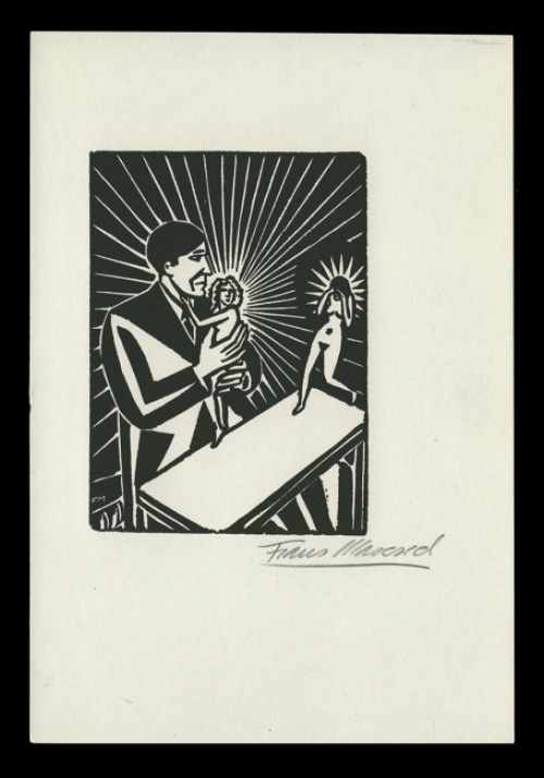 Houtsnede van Belgische kunstenaar Frans Masereel uit het werk l\'idée