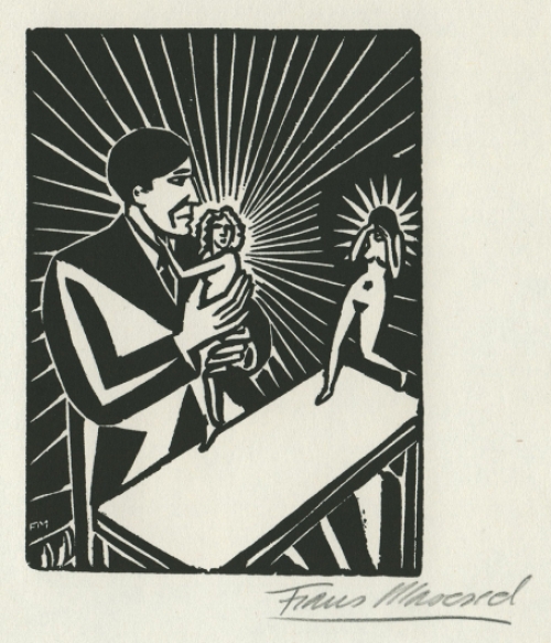 Woodcut by Belgian artist Frans Masereel from the work The Idea
