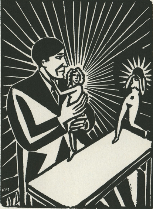 Gravure sur bois de l\'artiste belge Frans Masereel d\'après l\'idée