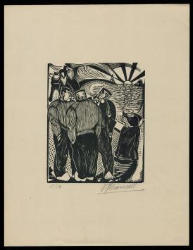 Houtsnede van Belgische kunstenaar F. Masereel