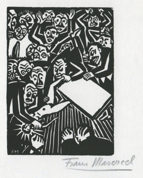 Gehandtekende houtsnede van F. Masereel kopen