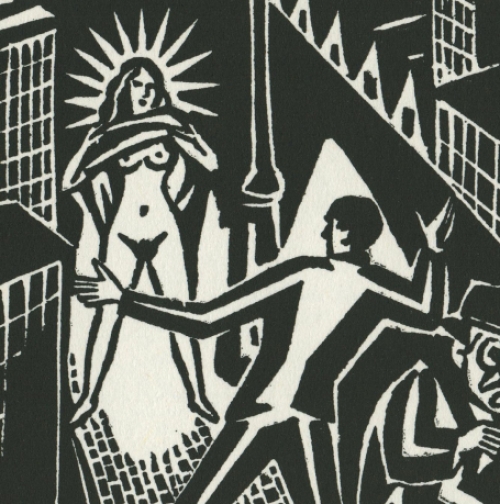 Houtsnede uit het boekje idée