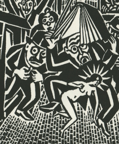 Houtsnede uit het boekje idée