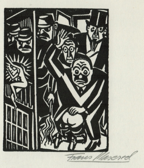 Woodcut by Belgian artist Frans Masereel from the work The Idea