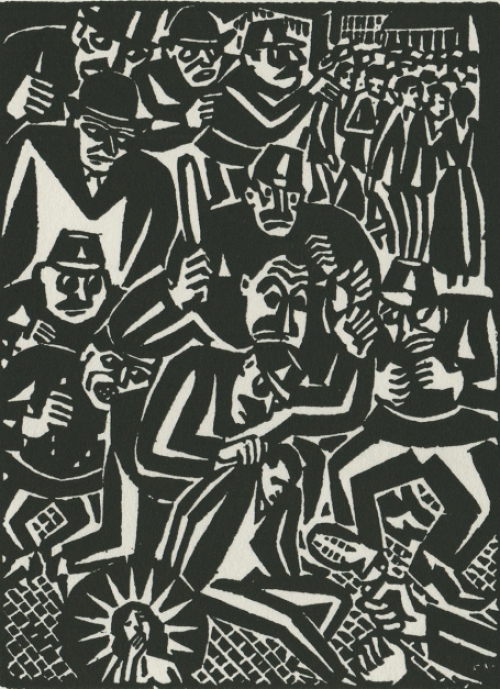 Houtsnede van de Belgische kunstenaar F. Masereel