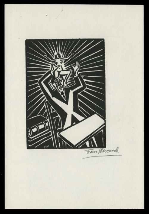 Houtsnede van Belgische kunstenaar Frans Masereel uit het werk l\'idée