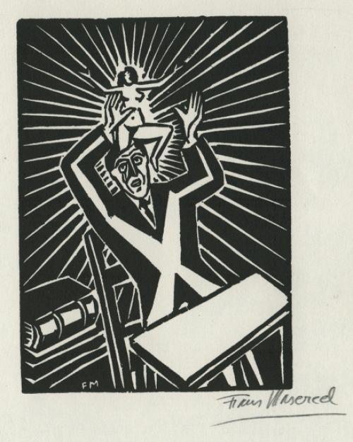 Woodcut by Belgian artist Frans Masereel from the work The Idea