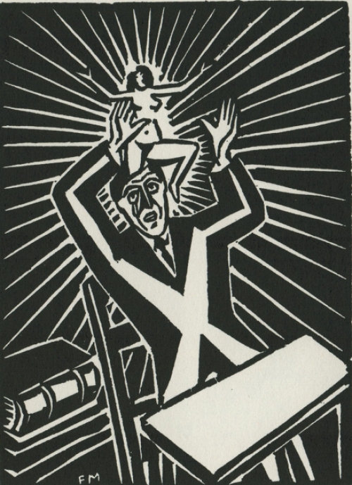 Gravure sur bois de l\'artiste belge Frans Masereel d\'après l\'idée