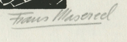 Gravure sur bois signée à la main par l\'artiste belge Frans Masereel d\'après l\'idée