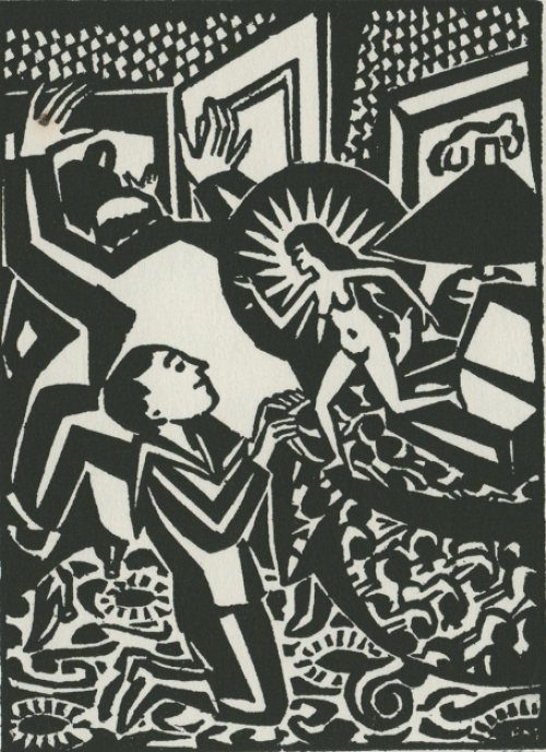 Houtsnede van de Belgische kunstenaar F. Masereel