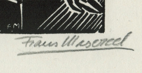Gravure sur bois signée à la main par l\'artiste belge Frans Masereel d\'après l\'idée