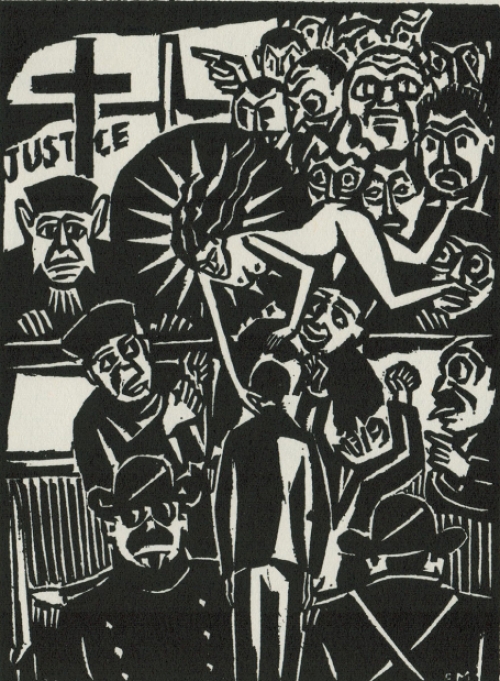 Gravure sur bois de l\'artiste belge Frans Masereel d\'après l\'idée
