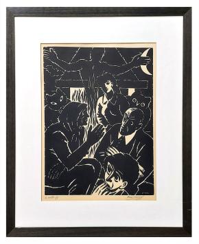 Grote houtsnede van Belgische houtsnijder Frans Masereel kopen