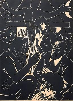 Houtsnede, la veillée uit 1952