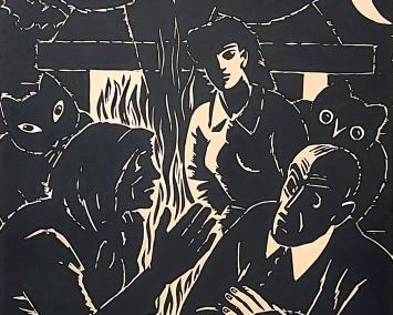 Houtsnede gesigneerd uit 1952 van F. Masereel