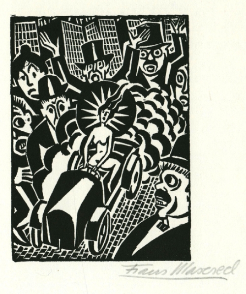 Woodcut by Belgian artist Frans Masereel from the work The Idea