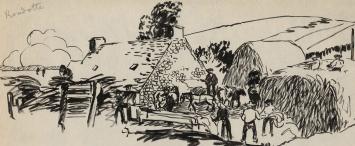 Studieschets van F. Masereel op papier
