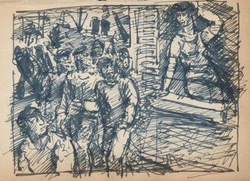 Kunstwerk van de Belgische houtsnijder Frans Masereel